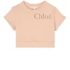 Chloé Logo Short-Sleeved Sweatshirt Pink