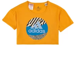 ADIDAS PERFORMANCE Branded Crop Top Yellow