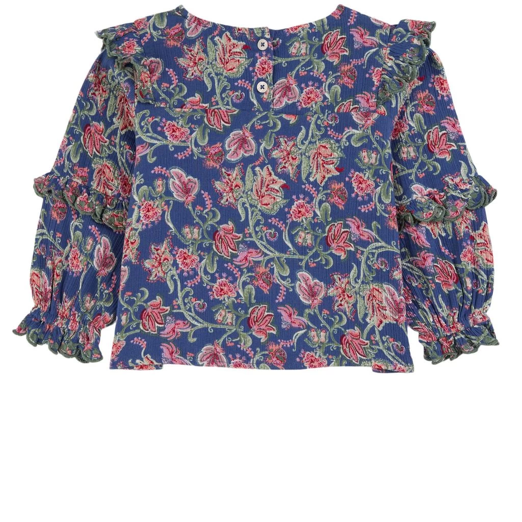 Louise Misha Tubi Blouse Blue Wild Flowers 4 Louise Misha Tubi Blouse Blue Wild Flowers - Image 4