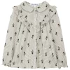 TARTINE ET CHOCOLAT Floral Checked Shirt Cream