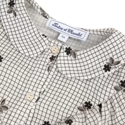 TARTINE ET CHOCOLAT Floral Checked Shirt Cream -PETIT BATEAU Store 1024x1024 1114