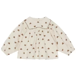 Carmen Heart Printed Blouse Cream
