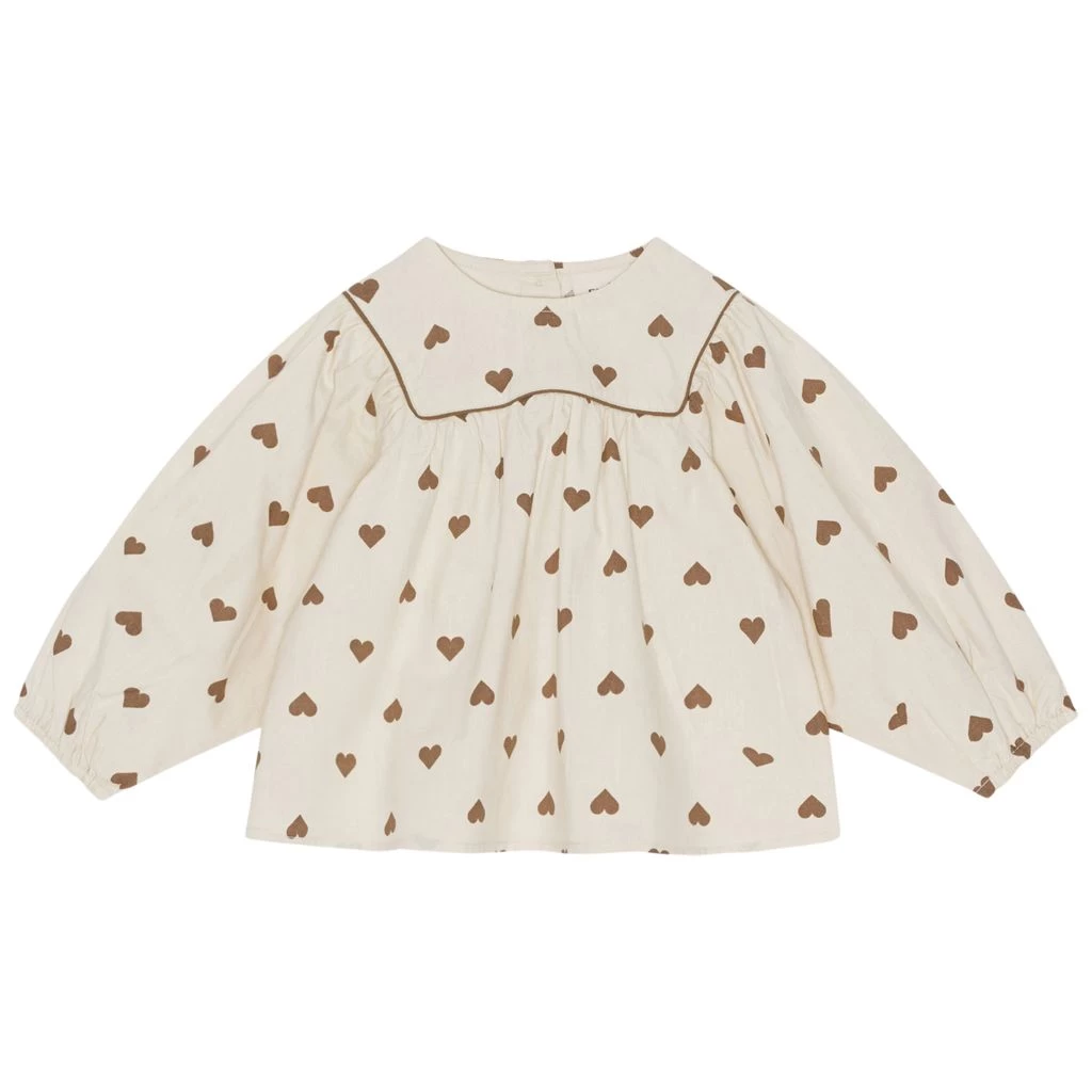 Carmen Heart Printed Blouse Cream 1 Carmen Heart Printed Blouse Cream