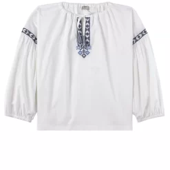 Il Gufo Embroidered Blouse White