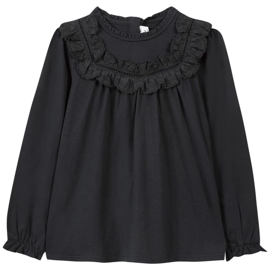 TARTINE ET CHOCOLAT Ruffled Blouse Black 1 TARTINE ET CHOCOLAT Ruffled Blouse Black