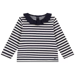 PETIT BATEAU Striped Long Sleeved T-Shirt Navy