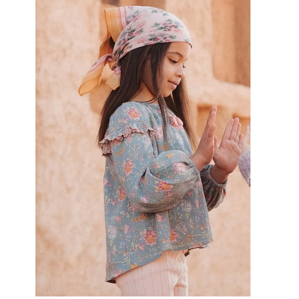 Louise Misha Iris Blouse Blue Rosa Damascena 2 Louise Misha Iris Blouse Blue Rosa Damascena - Image 2