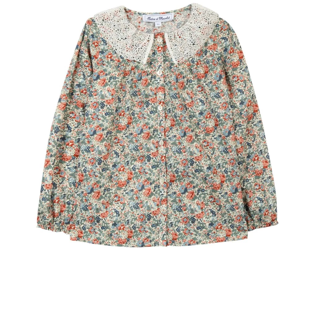 TARTINE ET CHOCOLAT Floral Blouse Framboise