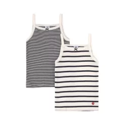 PETIT BATEAU 2-Pack Tank Tops Cream