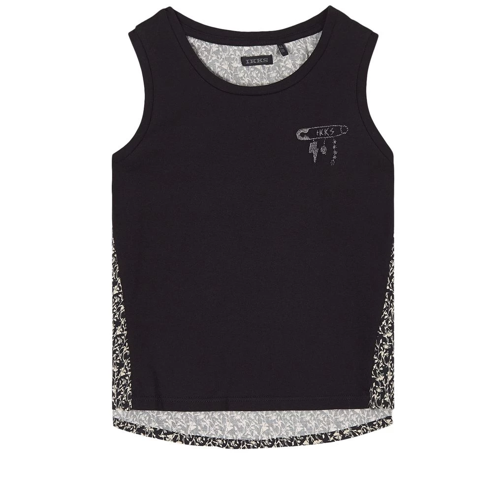 Ikks Floral Tank Top Black 1 Ikks Floral Tank Top Black