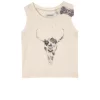 Ikks Skull Print Tank Top Cream