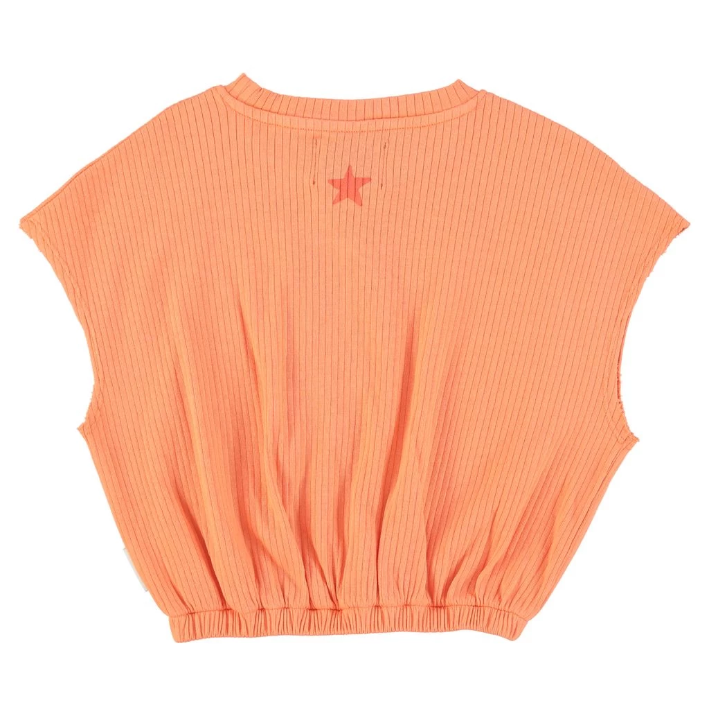 Sleeveless Top With Print Coral 2 Sleeveless Top With Print Coral - Image 2