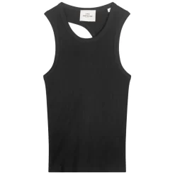Les Coyotes De Paris Aloise Ribbed Tank Top Black