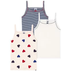 PETIT BATEAU 3-Pack Tank Tops Beige