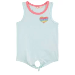 Billieblush Tank Top With Heart Appliqué Turquoise