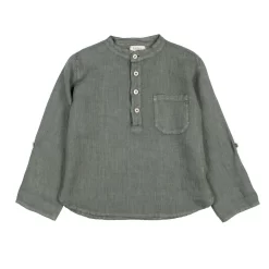 Linen Kurta Shirt Kaki