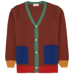 Bobo Choses Color-blocked Knit Cardigan Brown