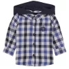 Ikks Checked Hooded Shirt Blue