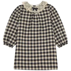 BONPOINT Baptistine Checked Dress Black