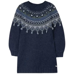 TARTINE ET CHOCOLAT Jardin D'hiver Knitted Dress Marine