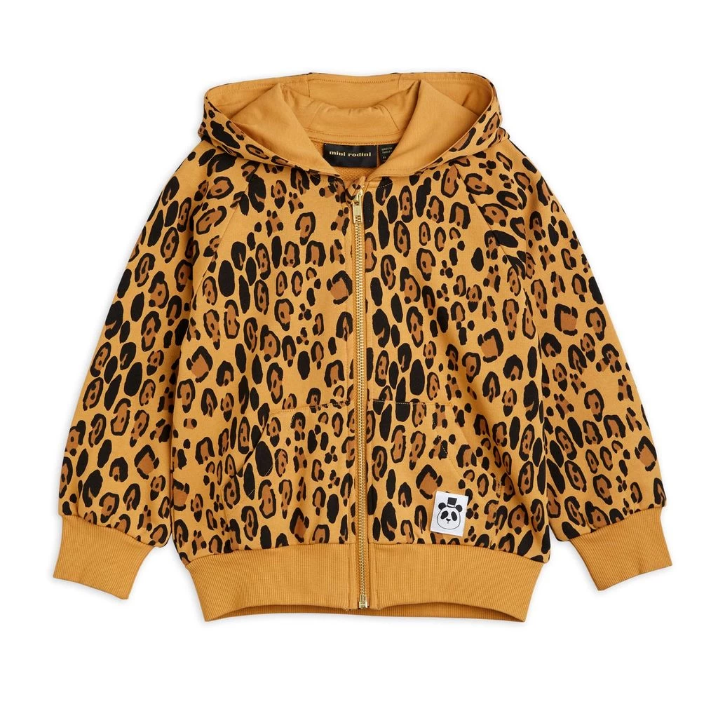 Mini Rodini Basic Leopard Print Hoodie Beige 1 Mini Rodini Basic Leopard Print Hoodie Beige