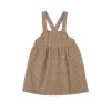 Checked Pinafore Dress Caramel