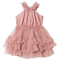 Ruffled Chiffon Dance Dress Dusty Pink