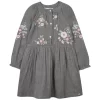 TARTINE ET CHOCOLAT Embroidered Dress Gray
