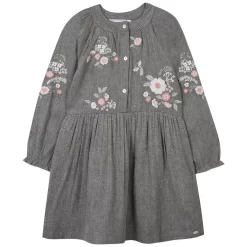 TARTINE ET CHOCOLAT Embroidered Dress Gray
