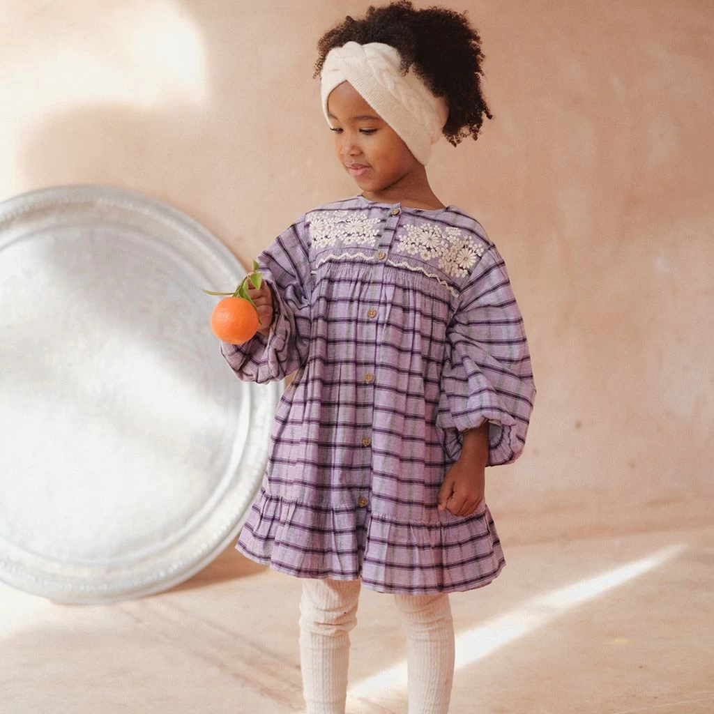 Louise Misha Massilia Checked Dress Purple 2 Louise Misha Massilia Checked Dress Purple - Image 2