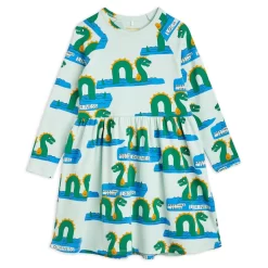 Mini Rodini Loch Ness Printed Dress Green