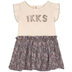 Ikks Floral Dress Ecru