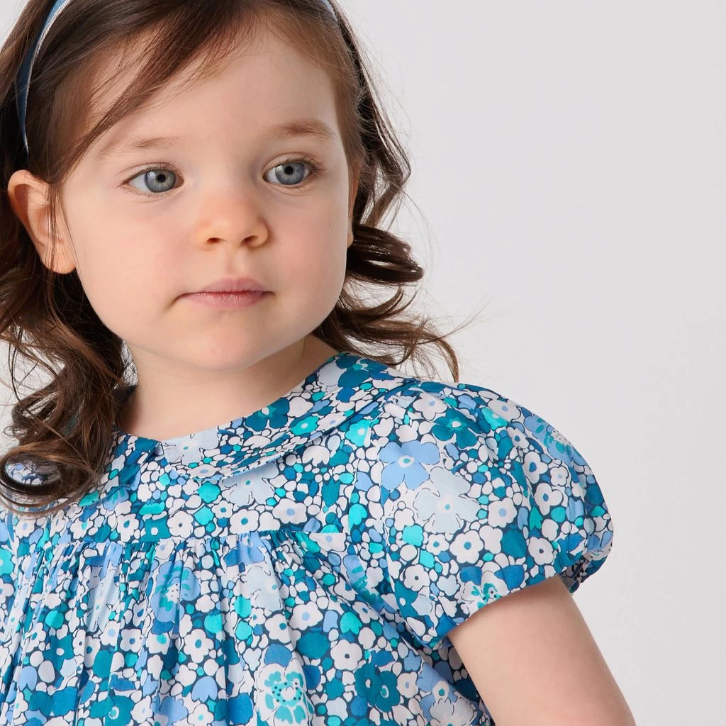 Jacadi Floral Baby Dress Blue 8 Jacadi Floral Baby Dress Blue - Image 8