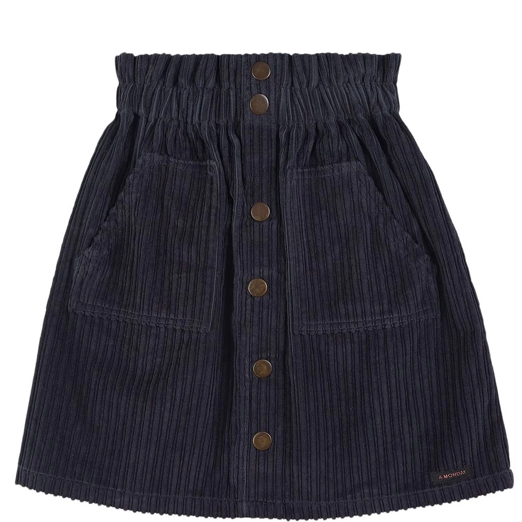 Selina Ribbed Corduroy Skirt Outer Space Blue 1 Selina Ribbed Corduroy Skirt Outer Space Blue