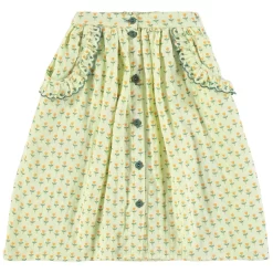 Long Skirt With Floral Print Yellow