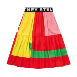 Stella McCartney Kids Color-blocked Skirt Red