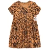 Mini Rodini Basic Leopard Ss Dress Tencel™ Beige