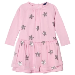 Joules Pink Rebecca Sequin Star Dress