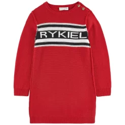SONIA RYKIEL Red Branded Knit Jumper Dress