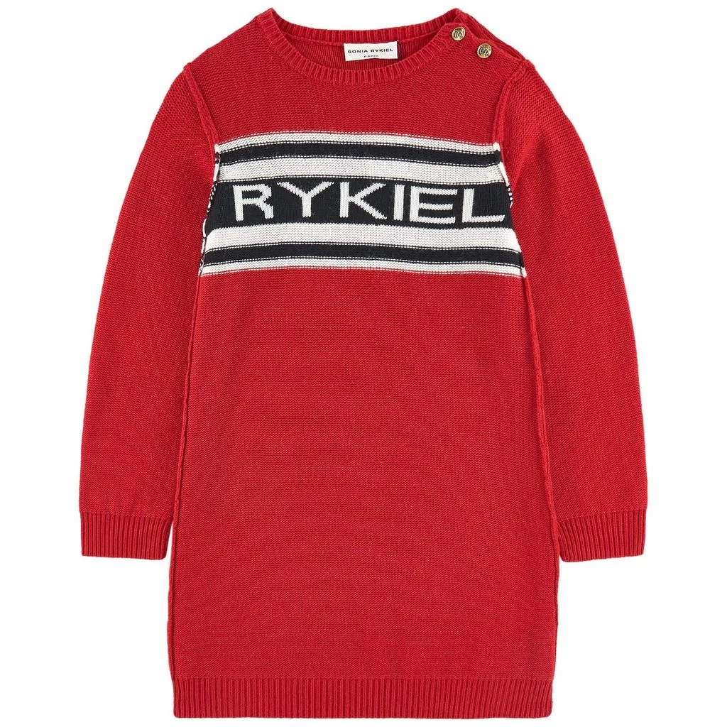 SONIA RYKIEL Red Branded Knit Jumper Dress 1 SONIA RYKIEL Red Branded Knit Jumper Dress