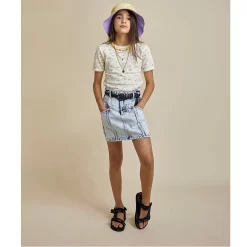 Les Coyotes De Paris Tanja Acid Denim Skirt Blue