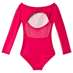 Open Diamante Back Long Sleeved Leotard Pink -PETIT BATEAU Store 1024x1024 2148