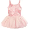 Floral Print Tutu Leotard Pink