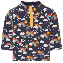 Frugi Rainbow Snuggle Fleece Sweater Navy