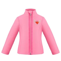 POIVRE BLANC Embroidered Fleece Jacket Pink