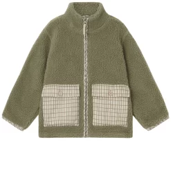 Teddy Fleece Jacket Silver Green