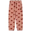 Northpole Recycled Heart Printed Fleece Pants Woody Rose
