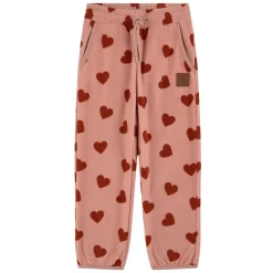 Northpole Recycled Heart Printed Fleece Pants Woody Rose