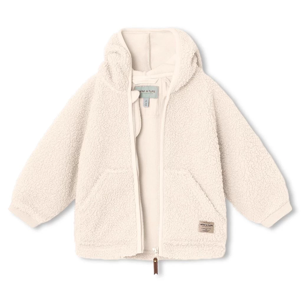 Mini A Ture Liff Teddy Fleece Jacket White Swan 2 Mini A Ture Liff Teddy Fleece Jacket White Swan - Image 2