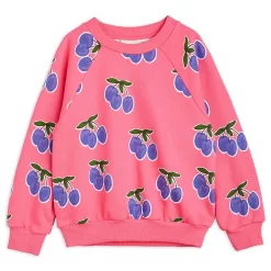 Mini Rodini GOTS Plum Printed Sweatshirt Pink